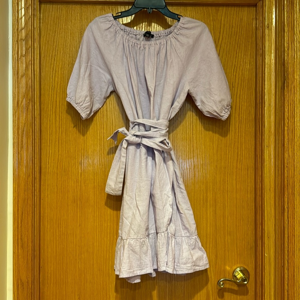 Saks Fifth Avenue “faux” wrap dress.   Lilac color.  Never worn /no tags.